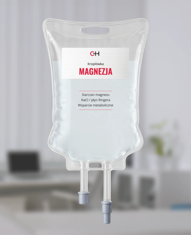 Zdjęcie kroplówki z siarczanem magnezu