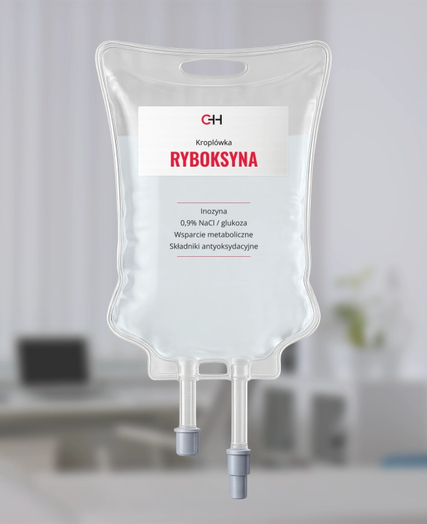 zdjęcie kroplówki z preparatem Ryboksyna